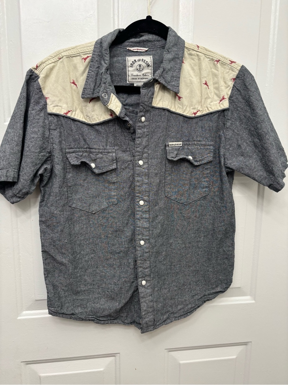 Iron & Resin Grey Short Sleeve Western Shirt from the Freedom Riders line